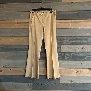 ETCETERA camel bootcut pants with side buckles